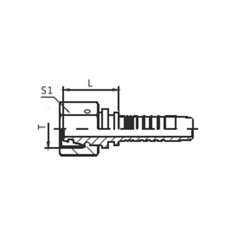 30711 Metric Hydraulic C-Type Flared Head Straight Rod Cap Fitting