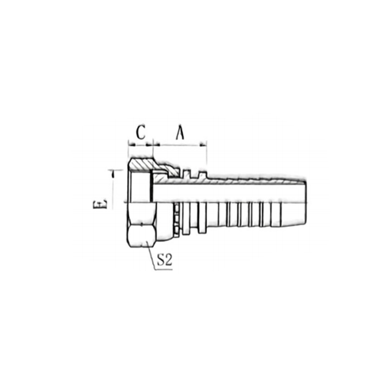 22211 British Hydraulic Flat Head A-Type Fitting